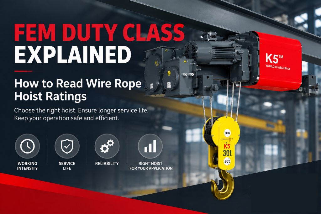FEM Duty Class Explained: How to Read Wire Rope Hoist Ratings