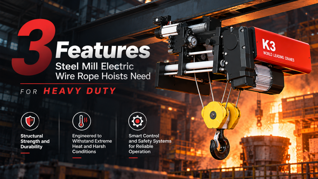 3 Features Steel Mill Electric Wire Rope Hoists Need for Heavy Duty